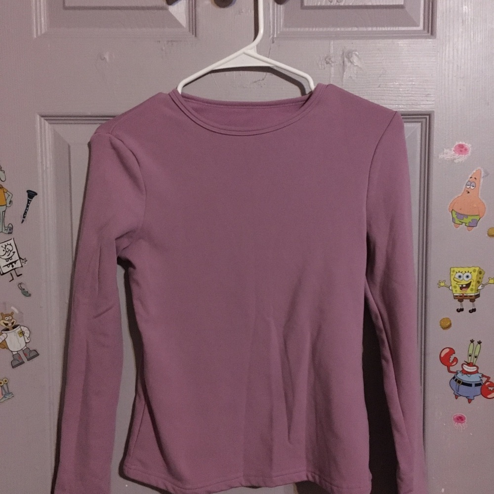 Women’s Long-Sleeve Crewneck Top in Purple